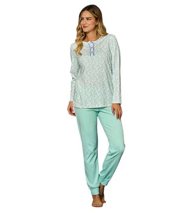 Pigiama donna a serafino in jersey di cotone caldo Linclalor 92213 - SITE_NAME_SEO