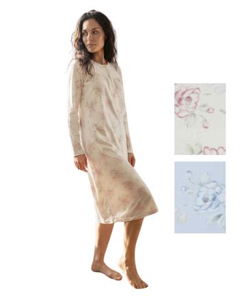 Camicia da notte donna in jersey di caldo cotone Linclalor 92414 - SITE_NAME_SEO