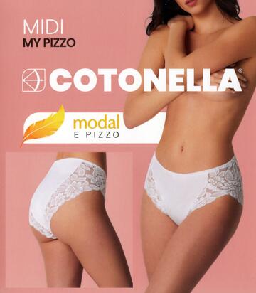 Slip donna midi in cotone-modal con pizzo Cotonella ADC89 - SITE_NAME_SEO