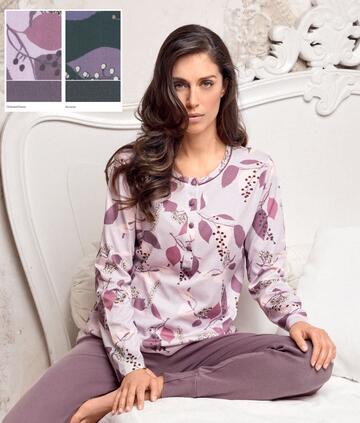Lormar Autumn women's pajamas in warm modal cotton ATN1536 - SITE_NAME_SEO