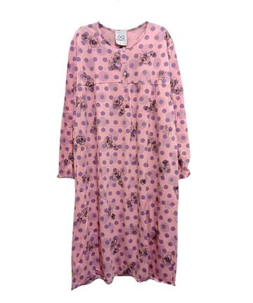 Camicia da notte donna a manica lunga in cotone Moquette Amelie - SITE_NAME_SEO
