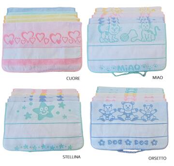 Asciugamano asilo bambini tirloni baby con tela aida da ricamare Aspesi