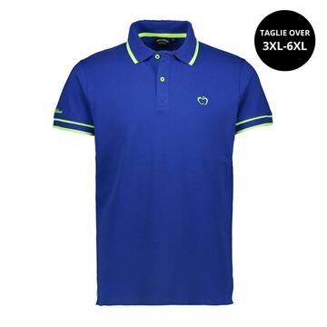 POLO UOMO OVER FLUO IN COTONE PIQUET BACI&ABBRACCI BAM2566 3XL-6XL - SITE_NAME_SEO