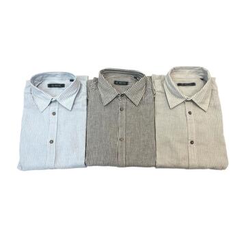CAMICIA UOMO IN LINO MANICA LUNGA A RIGHE BE MISTIC 32535 - SITE_NAME_SEO