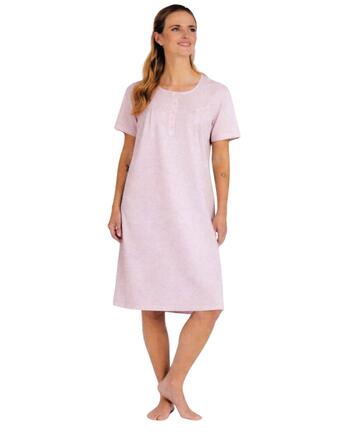 Camicia da notte manica corta donna in battista di cotone Mida C9130 - SITE_NAME_SEO