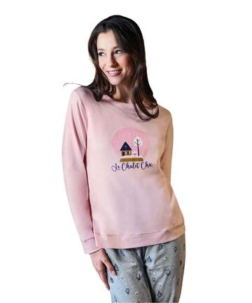 Sielei Campiglio CA12 Damen-Pyjama aus warmem Baumwolljersey - SITE_NAME_SEO