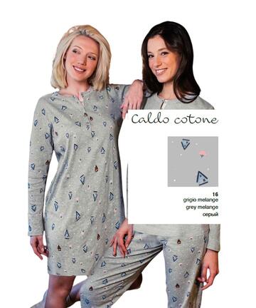 Sielei Campiglio CA25 Warmes Nachthemd aus Baumwolljersey - SITE_NAME_SEO