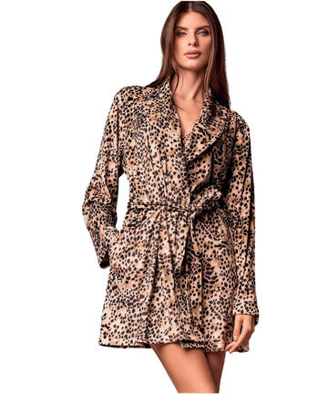 Vestaglia corta donna in micro-pail animalier Lormar Clutch CLU673860