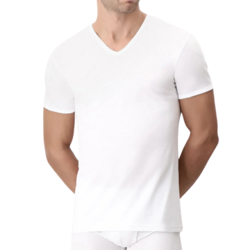 MAGLIA SCOLLO V MANICA CORTA UOMO CAGI 5324 - SITE_NAME_SEO