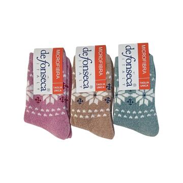 SHORT SOCKS WOMEN IN CHENILLE PATTERN DE FONSECA D3112 (1 PAIR) - SITE_NAME_SEO