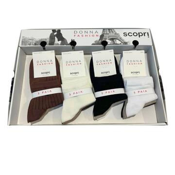 Calzino corto donna in cotone elasticizzato Scopri Prisco Ananas ( 3 PAIA) - SITE_NAME_SEO