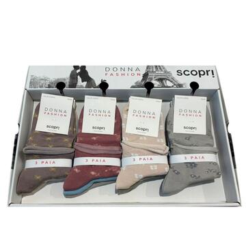 Calzini corti donna smollati in cotone elasticizzato Scopri Prisco Mandarin TRI-PACK - SITE_NAME_SEO