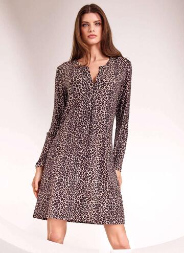 Camicia da notte donna in viscosa pesante animalier Lormar Dress DRE632073 - SITE_NAME_SEO