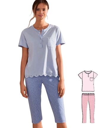 Pigiama donna a manica corta in jersey di cotone Infiore Dotlove DTL654232 - SITE_NAME_SEO