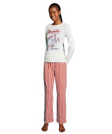 Pigiama donna a manica lunga in jersey di cotone Disney Dumbo DYD3831 - SITE_NAME_SEO