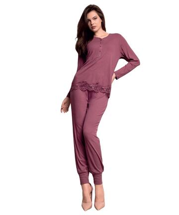 Pigiama donna in viscosa pesante con pizzo Lormar Enchante ENC654388 - SITE_NAME_SEO