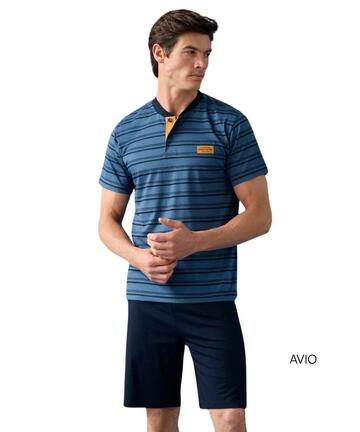 Pigiama uomo corto in jersey di cotone Enrico Coveri EP1236 - SITE_NAME_SEO