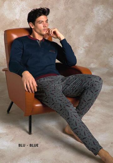 Enrico Coveri EP2157 Warm Cotton Jersey Men's Pyjamas - SITE_NAME_SEO