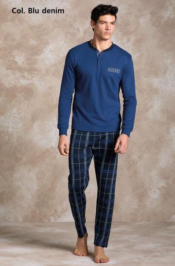 Enrico Coveri EP2163 Warm Cotton Jersey Men's Pyjamas - SITE_NAME_SEO