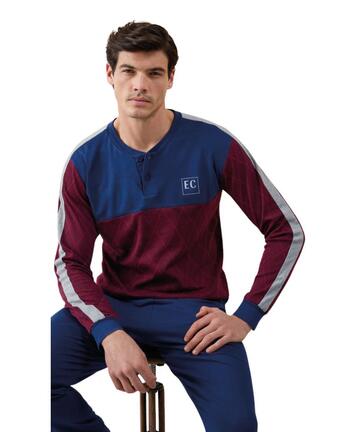Enrico Coveri EP2189 warmer Herren-Pyjama aus Baumwolljersey - SITE_NAME_SEO