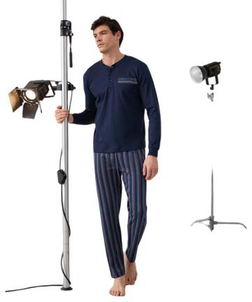 Enrico Coveri EP2194 warmer Herren-Pyjama aus Baumwolljersey - SITE_NAME_SEO