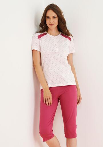 Pigiama donna a manica corta e pinocchietto in jersey di cotone E. Coveri EP5199 - SITE_NAME_SEO