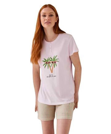 Pigiama donna corto in jersey di cotone Enrico Coveri EP5325 - SITE_NAME_SEO