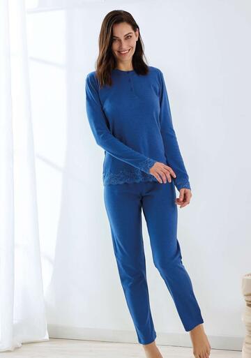 Enrico Coveri EP6224 Women's Warm Cotton Jersey Pyjamas - SITE_NAME_SEO