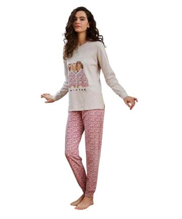 Enrico Coveri EP6249 Damen-Pyjama aus warmem Baumwolljersey - SITE_NAME_SEO