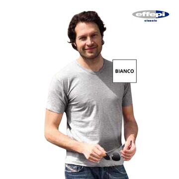 T-shirt unisex in cotone con scavo a V Effepi 864 BIANCO - SITE_NAME_SEO