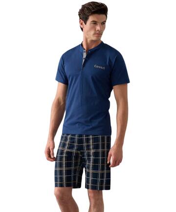 Pigiama uomo corto in jersey di cotone Enrico Coveri EP1228 - SITE_NAME_SEO