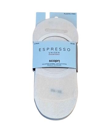 Invisible foot liner in stretch cotton Discover Espresso TRI-PACK - SITE_NAME_SEO