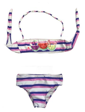 TWO-PIECE SWIMSUIT FOR GIRLS WITH STRIPED PATTERN 3-7 YEARS F115 FIORENZA AMADORI - SITE_NAME_SEO