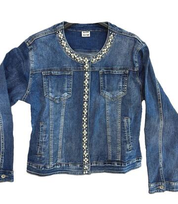 WOMEN'S DENIM JACKET WITH PEARLS FL2000 FLORA - SITE_NAME_SEO