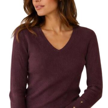 Maglia scollo a V donna a costina Flora fl6006  - SITE_NAME_SEO
