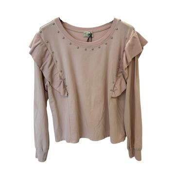 SUÉTER DE MUJER DE MANGA LARGA CON VOLANTES Y PERLAS FLORA 34888 - SITE_NAME_SEO