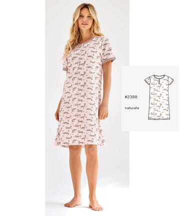 Camicia da notte donna a manica corta in jersey di cotone Infiore Ghepard GHP632720 - SITE_NAME_SEO
