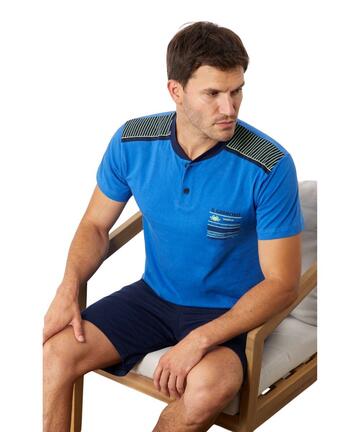 Pigiama uomo corto in jersey di cotone Il Granchio GP1158 - SITE_NAME_SEO