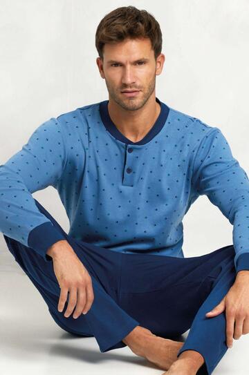 Men's calibrated pajamas in warm cotton jersey Il Granchio GP2073 - SITE_NAME_SEO