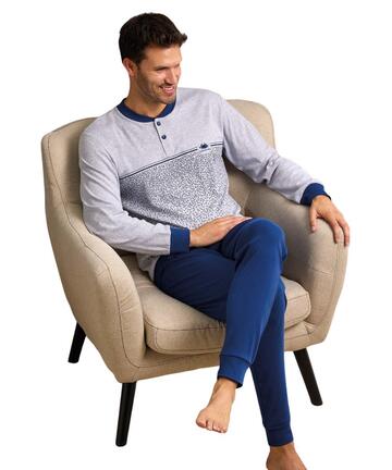 Men's Warm Cotton Jersey Pajamas Il Granchio GP2089 - SITE_NAME_SEO