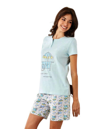 Pigiama donna a manica corta in jersey di cotone Il Granchio Lady GP5128 - SITE_NAME_SEO