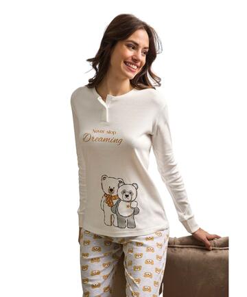 Women's warm cotton jersey pajamas Il Granchio Lady GP6097 - SITE_NAME_SEO
