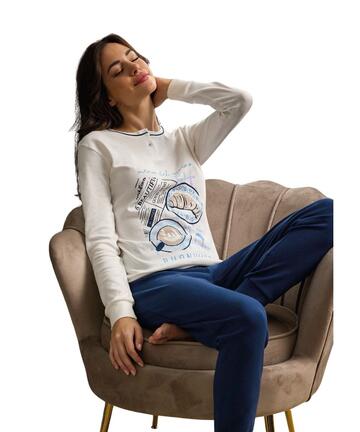 Women's warm cotton jersey pajamas Il Granchio Lady GP6099 - SITE_NAME_SEO