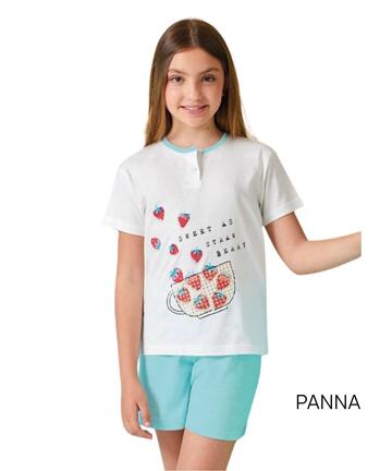 Pigiama corto da bambina in jersey di cotone Il Granchietto GP7130 - SITE_NAME_SEO