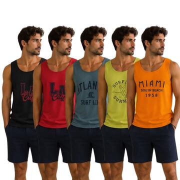 Canotta uomo in cotone con stampa GQC 3219 - SITE_NAME_SEO