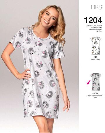 Camicia da notte donna in jersey di cotone Infiore Herisson HRS1204 - SITE_NAME_SEO