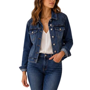 GIUBBINO DONNA JEANS CON STRASS GLORA HX671 - SITE_NAME_SEO