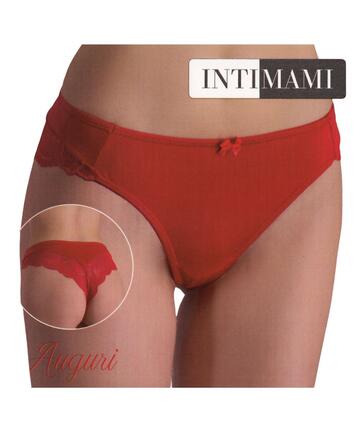 Brasiliana donna rosso portafortuna in micro e pizzo Intimami ID855 - SITE_NAME_SEO
