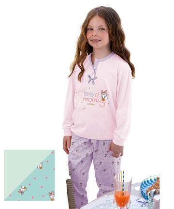 Pigiama da bambina in jersey di cotone Irge IKL534 - SITE_NAME_SEO