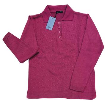 WOMEN'S POLO SHIRT IN KNITTED IRIS 25350 - SITE_NAME_SEO